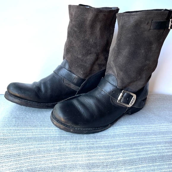 Leather & Suede Frye Veronica boots - Picture 3 of 5